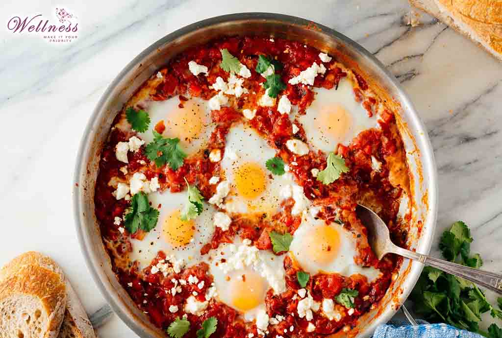 Shakshuka Without Oven - Nutrition Rich Egg Recipes for Dinner